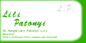 lili patonyi business card
